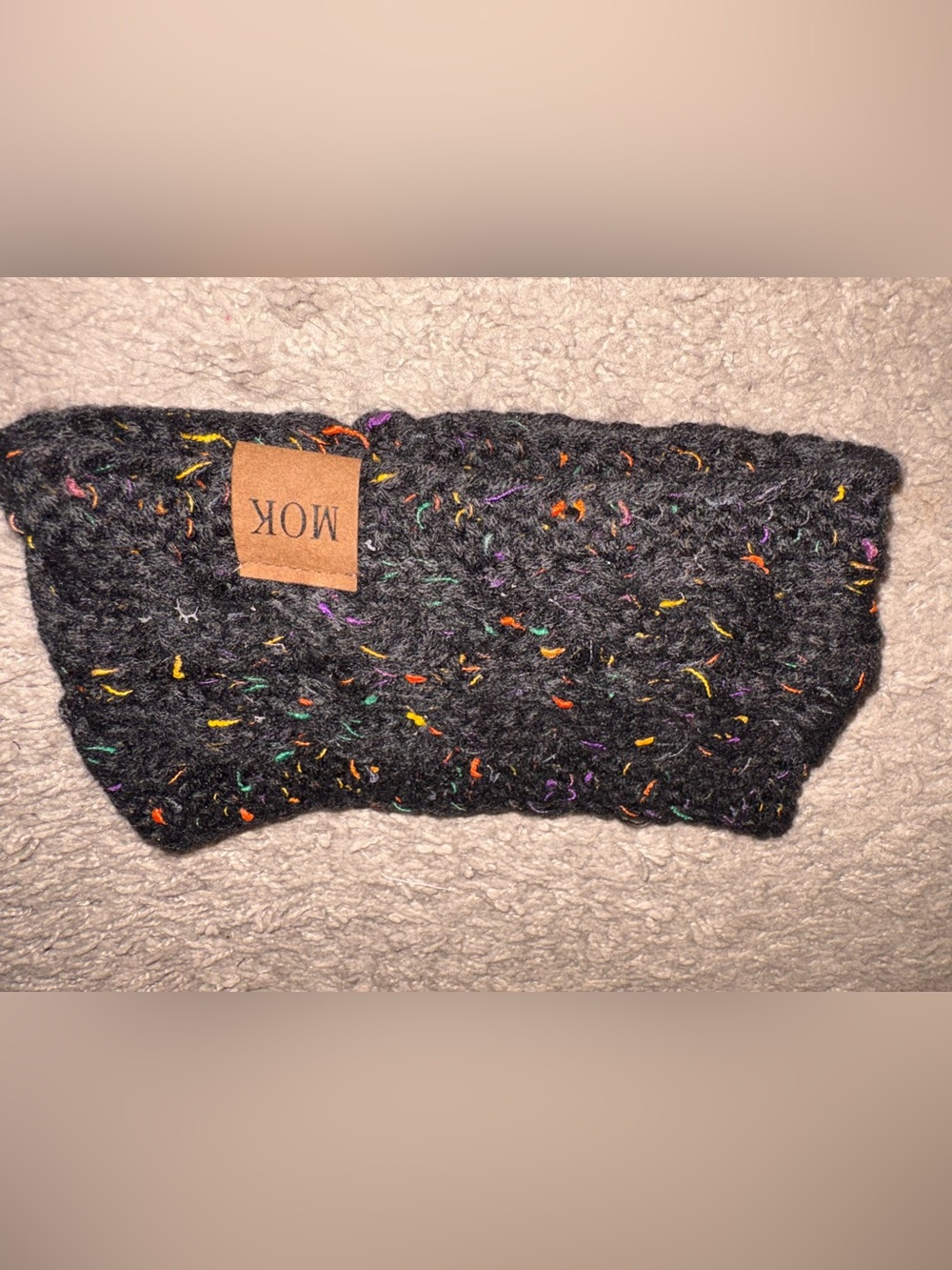 MOK Black Speckled Knit Headband